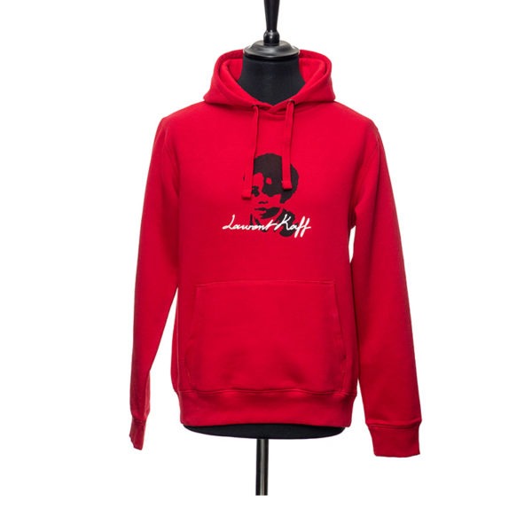 Sweat-capuche-rouge-Laurent-Kaff-Classique-Homme